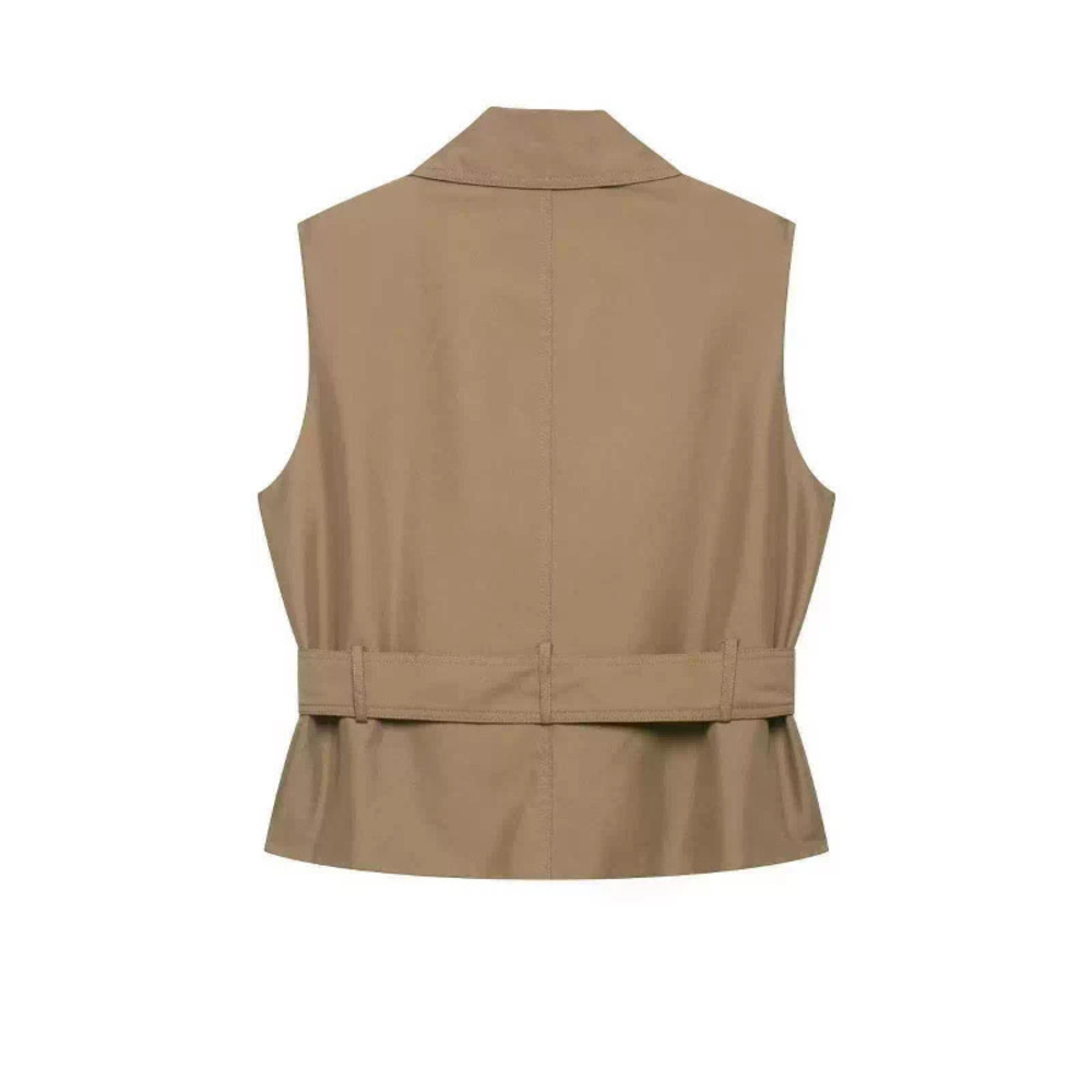 ZARA Summer Chic Sleeveless Double Breasted Vest with Belt